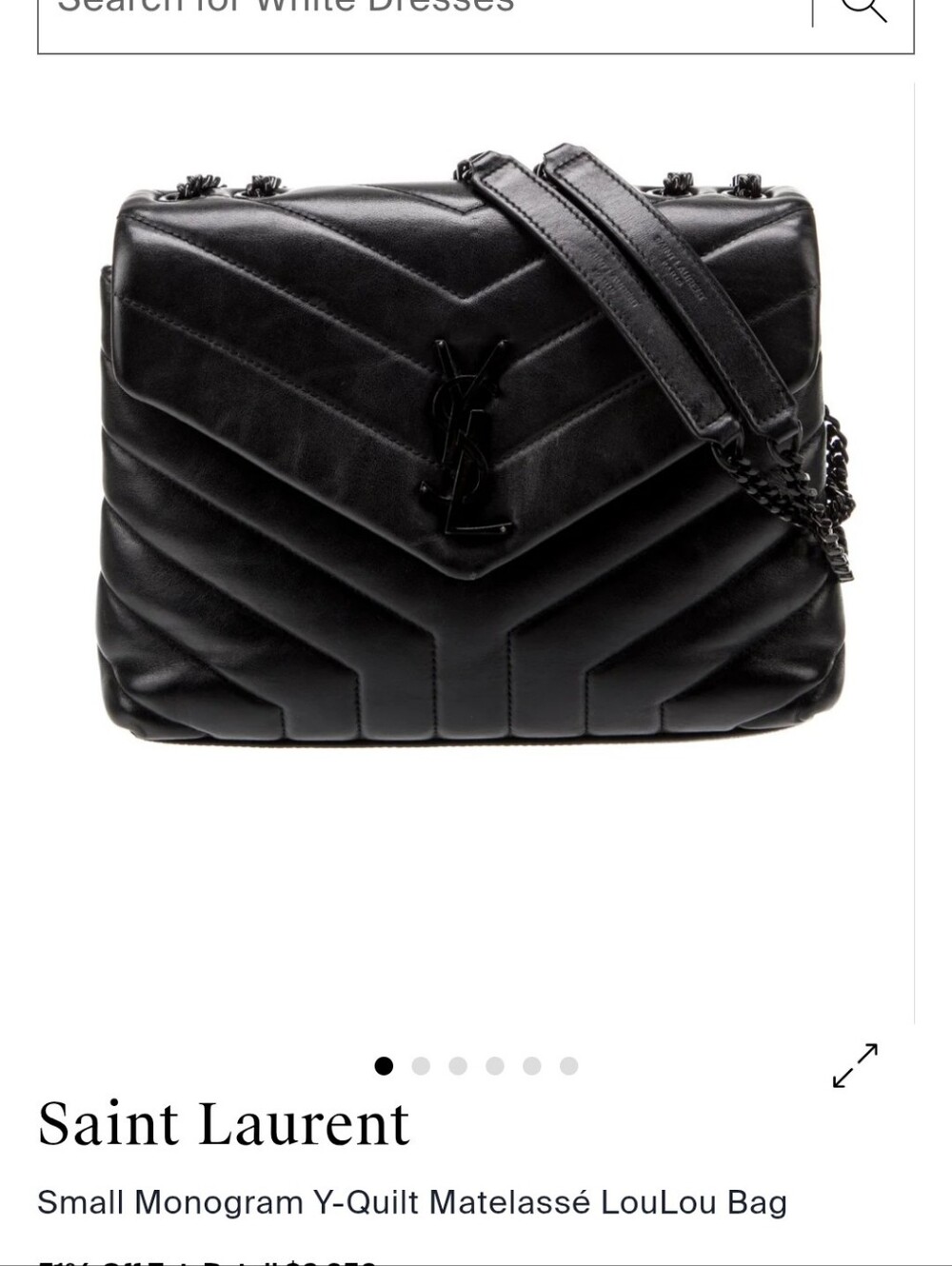 Saint Laurent Black Matelassé Y-Quilt LouLou Shoulder Bag - Size Small - Picture 3 of 9